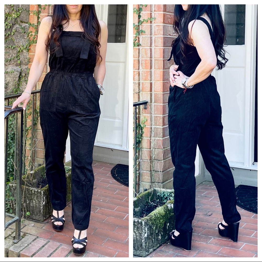 Fabulous black corduroy side pockets jumpsuit - Picture 5 of 6